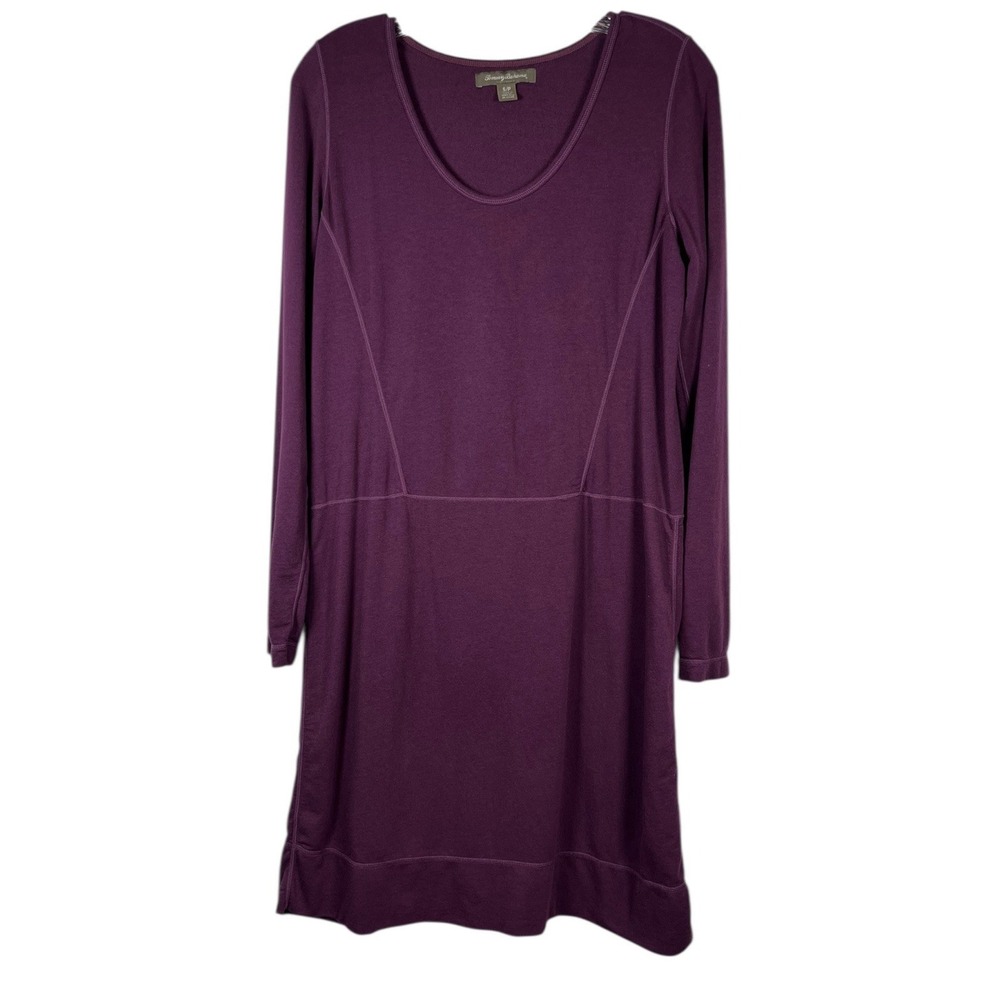Tommy Bahama Sz S/P Dress Knit Stretch Purple Long Sleeve Knee Length
